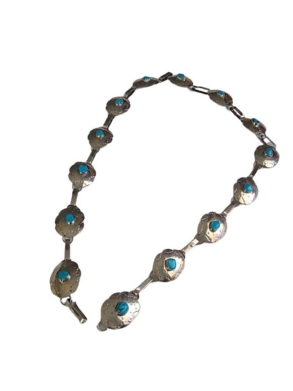 Vintage Sterling Silver Turquoise Concho Belt STERMEX 39"